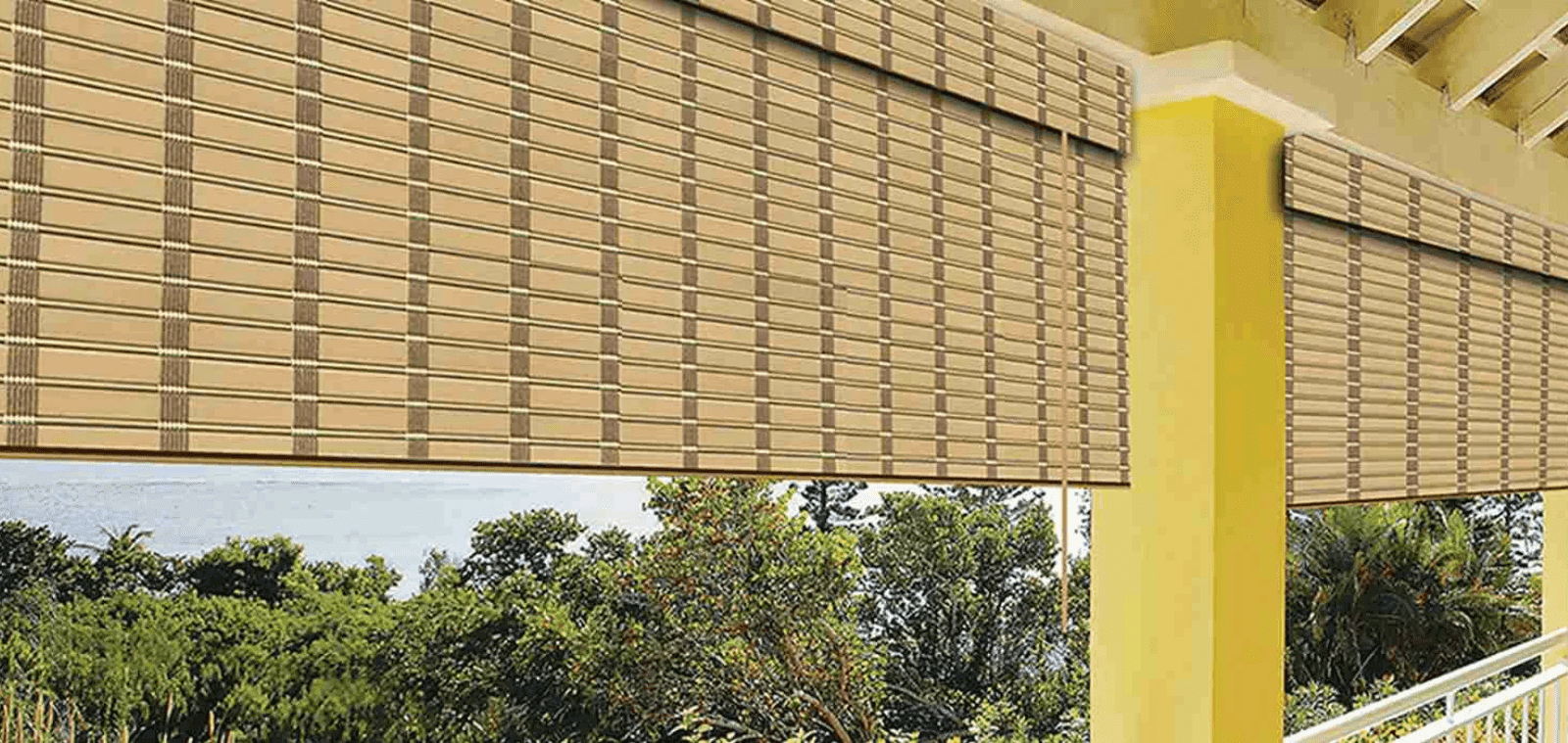 PVC blinds on a balcony